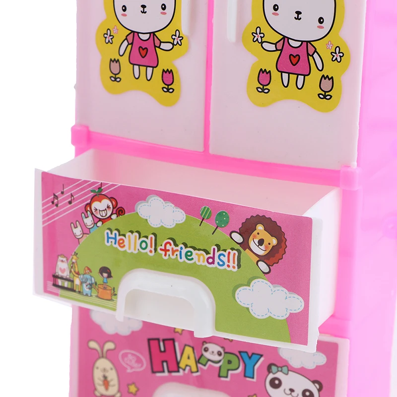 

Doll House Cartoon Closet Wardrobe Cabinet Bedroom Furniture Doll Accessories