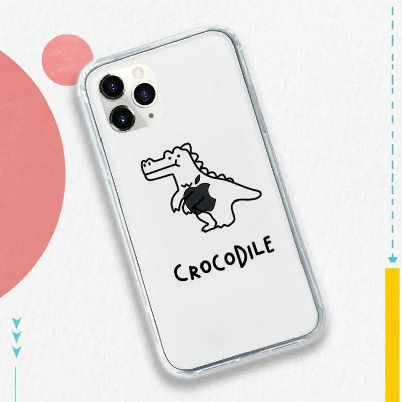

Creative cute dinosaur interesting Phone Case Transparent soft For iphone 5 5s 5c se 6 6s 7 8 11 12 plus mini x xs xr pro max