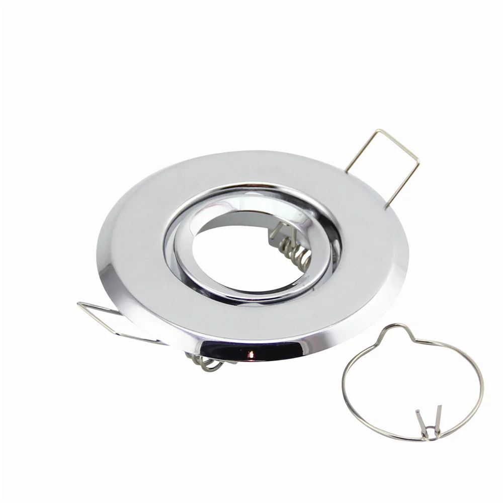 

2pcs/lot LED Downlight Fixture Double Ring Mr11 Round Chrome Spot Light Ceiling Fittings Frame spotlight