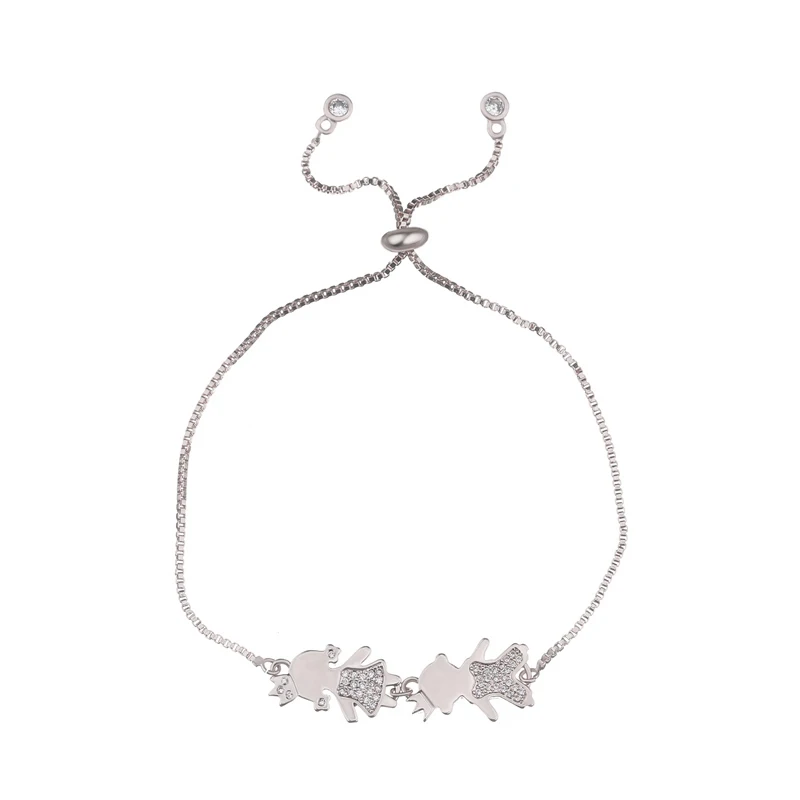 White Gold Juya Прямая поставка, женские браслеты, золото/серебро, браслеты с подвесками для женщин, ручная работа, Mama Boy, браслеты для девочек, ювелирные изделия для дружбы - Окраска металла: White Gold