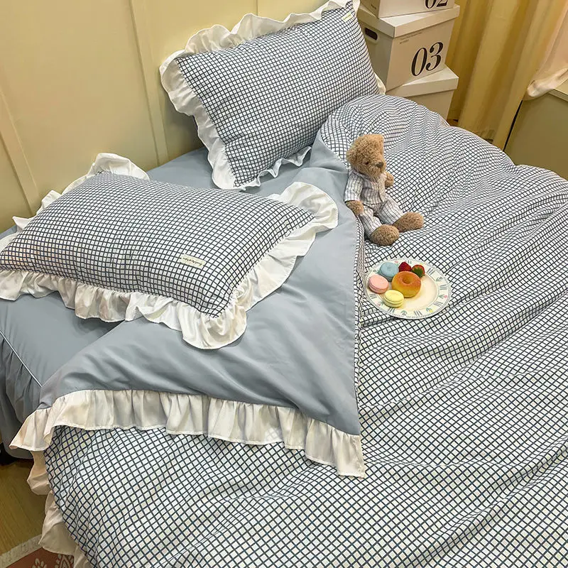 

Home textiles Korean style princess style four-piece bed skirt bed linen 1.8m ruffled duvet cover sheet
