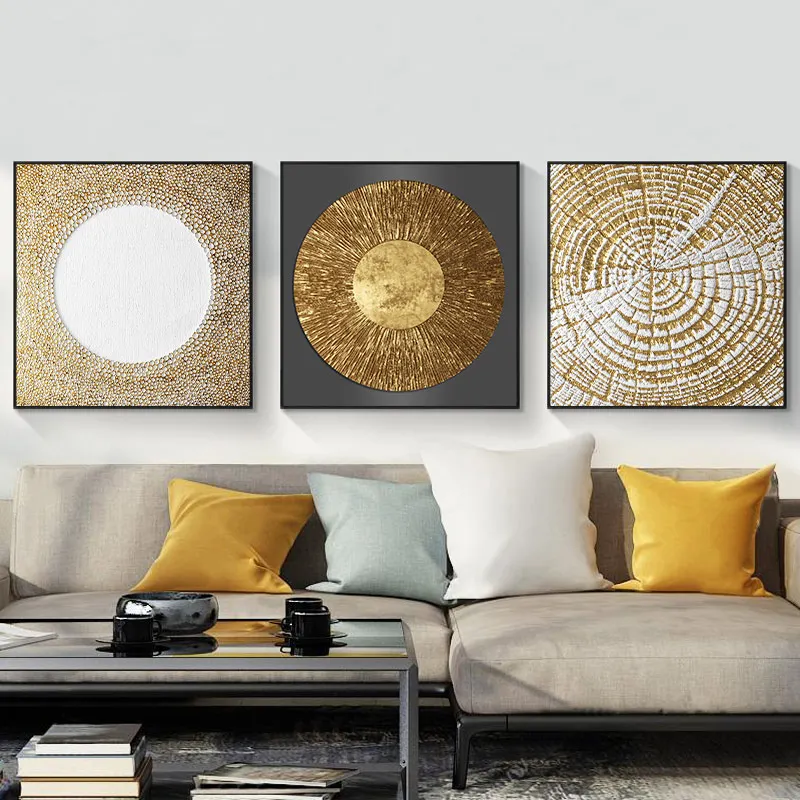 

Abstract Modern Square Golden Black Texture Wall Canvas Painting Prints on Canvas Poster Home Decor Bedroom Decoration(NO FRAME)