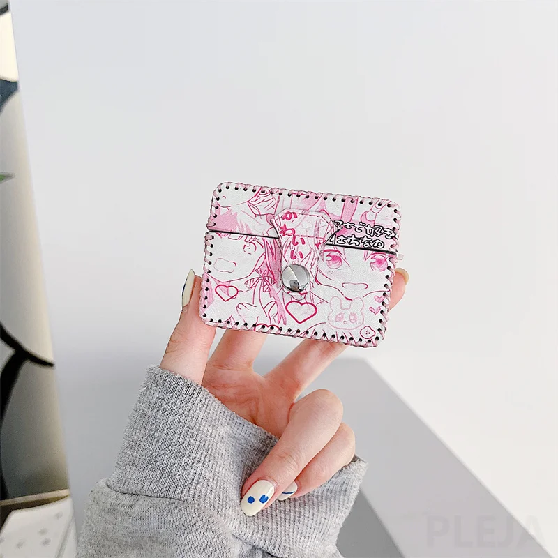 Милые Мультяшные девушки мягкие кожаные чехлы для наушников Apple AirPods 1 2 3 Забавный