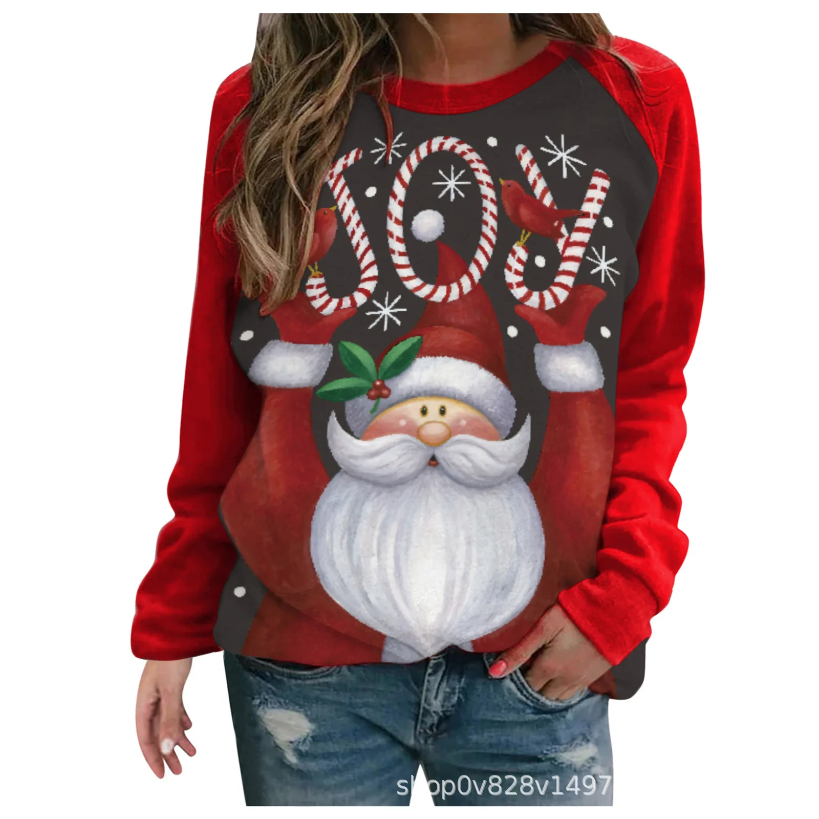 

Christmas Sweater Women's 2021 Pullover Styles Are Diverse Round Neck Long Sleeve Loose Casual Printed Hoodless Top for Women