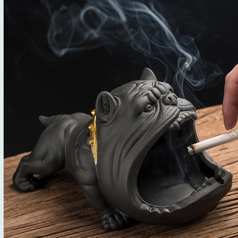 

Керамический домашний мультяшный держатель для сигарет 2022, пепельница для сигар, бульдог, ветрозащитное украшение для автомобиля, гостиной