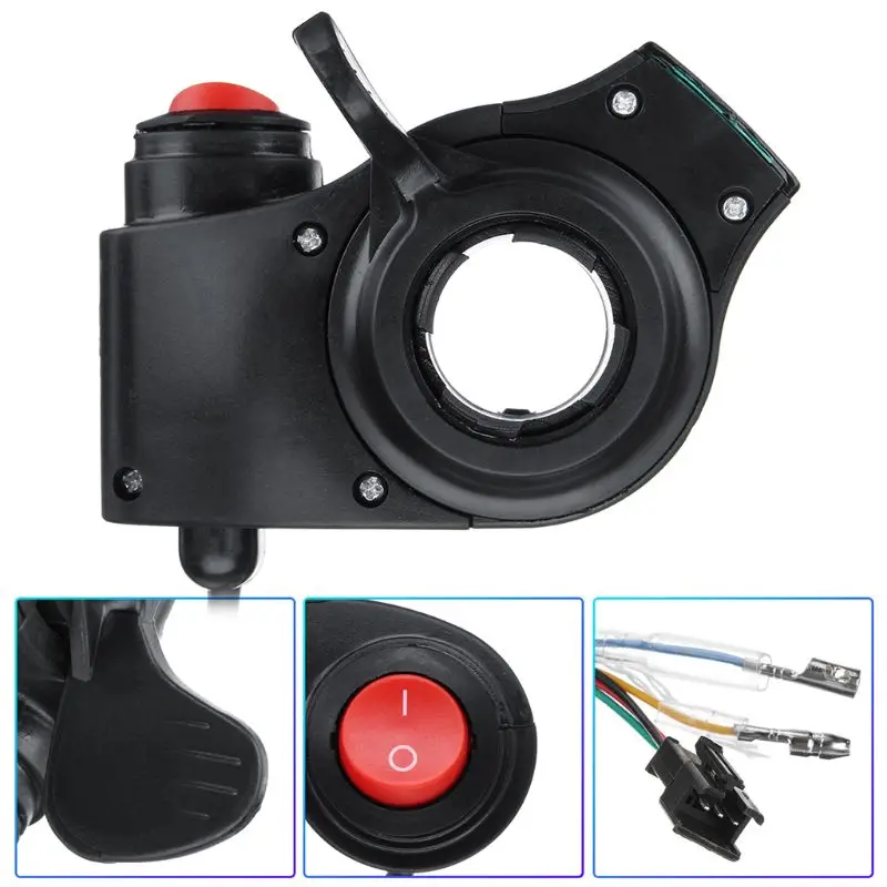 

Electric Vehicle Voltage Display Switch Handle Finger Thumb Throttle Scooter with Power LED Display Handlebar Grips for E-bike