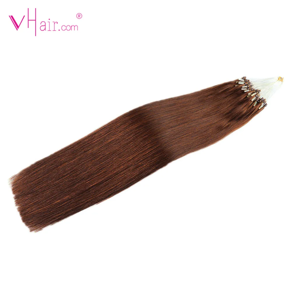 VHair 18 дюймов человеческие волосы для наращивания на микро кольцах Натуральные