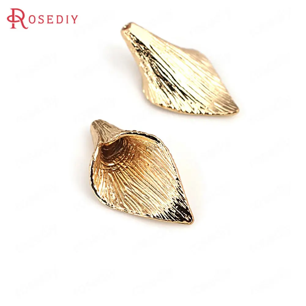 (D150)4 шт. 19x8 мм 24 К цвета шампанского позолоченные латунные бусины в форме цветка