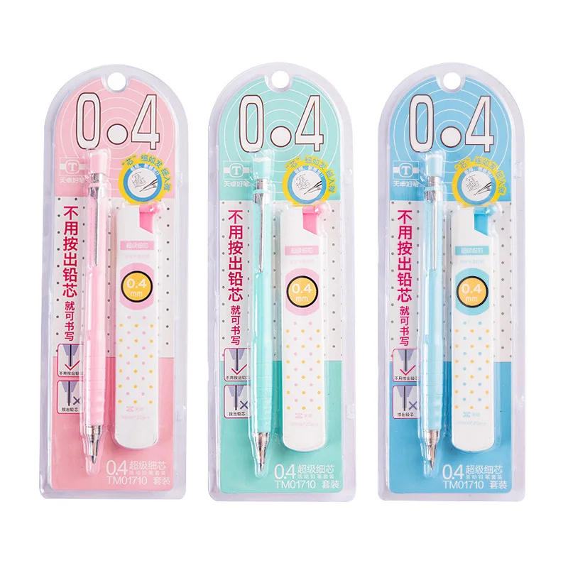 

0.4mm Cute Colorful Plastic Mechanical Pencil with Refill Simple Automatic Pencil Set For School Supplies Kawaii Stationery