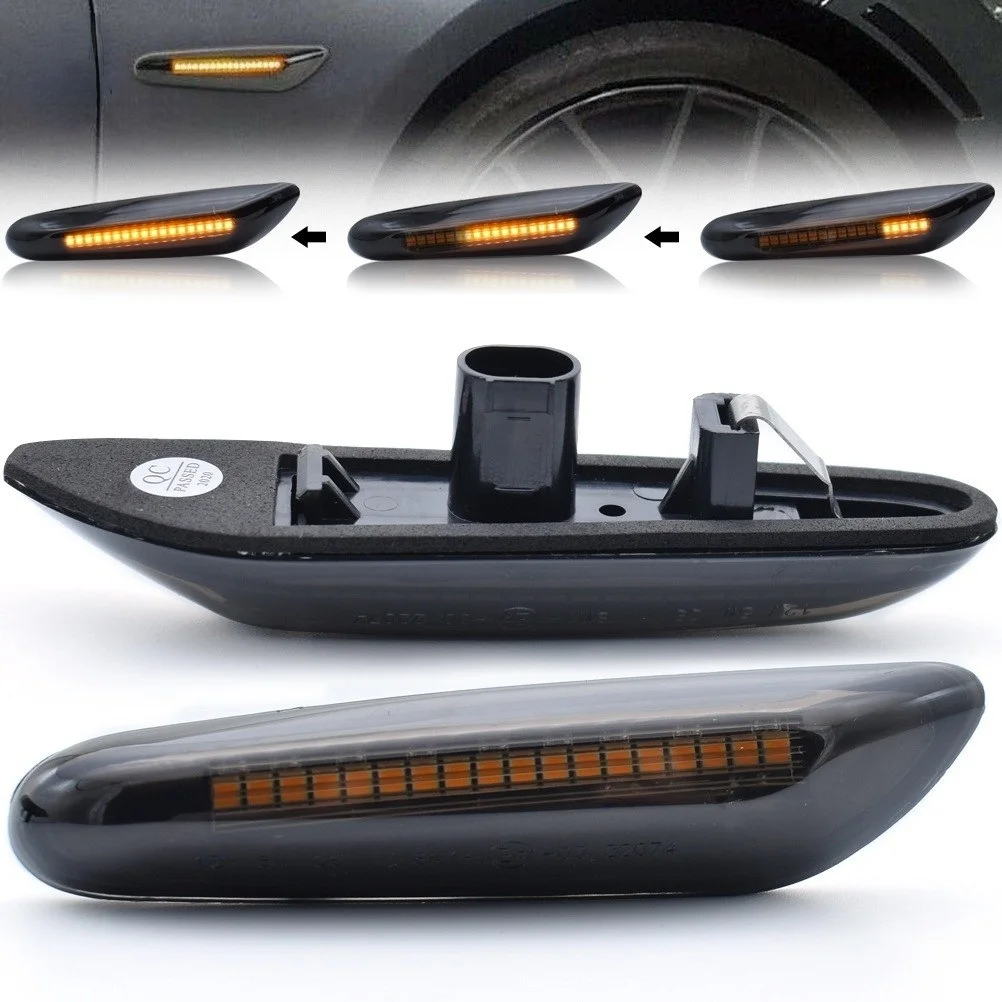 

Side Marker Car Styling Flowing Lights Smoked Lens Turn Signal Light Side Indicator Dynamic Led For BMW E90 E92 E60 E87 E82