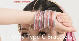 Only Type C Bracelet Индийские танцевальные стразы, браслеты, серьги-капли для живота, Восточные Танцевальные соревнования, серьги для выступлений, аксессуары, украшения - Цвет: Only Type C Bracelet