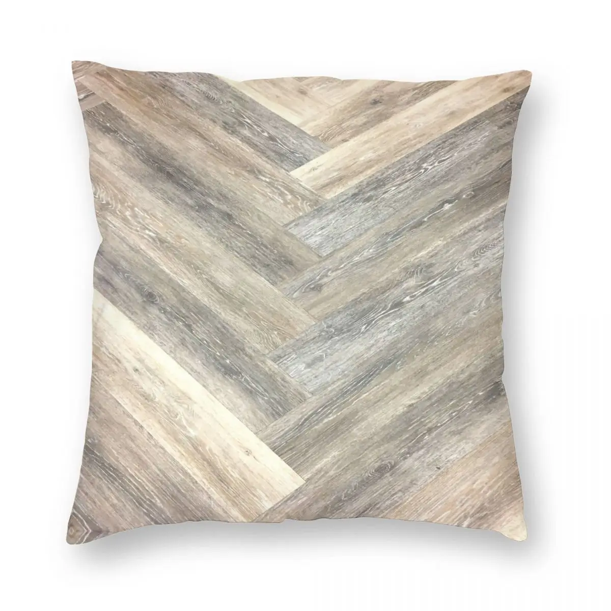 

Caramel Brown Grey Beige Farmhouse Wood Square Pillowcase Polyester Linen Velvet Creative Zip Decorative Sofa Cushion Cover
