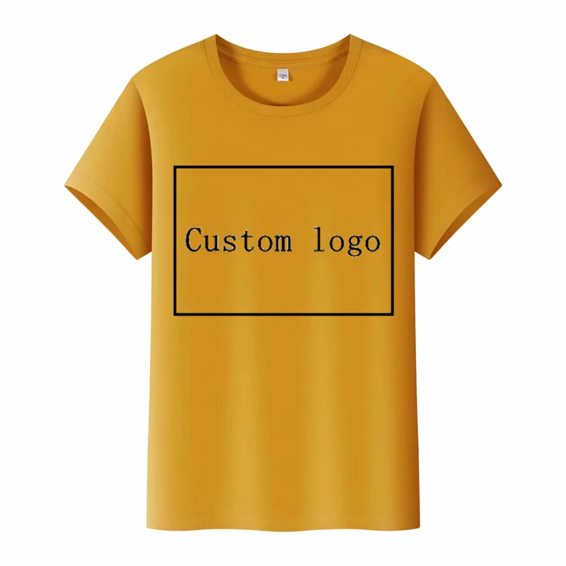 

New summer simple and fashionable DIY custom logo cotton short-sleeved shirt T-shirt for men and women