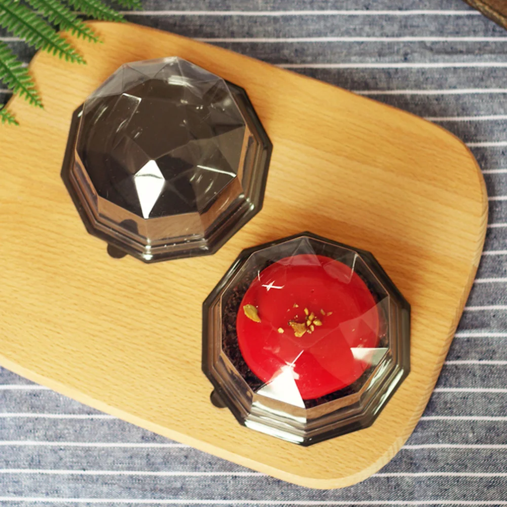 50 шт прозрачный Пластик маленькие пирожные паштеты Коробки Чехлы одноразовый