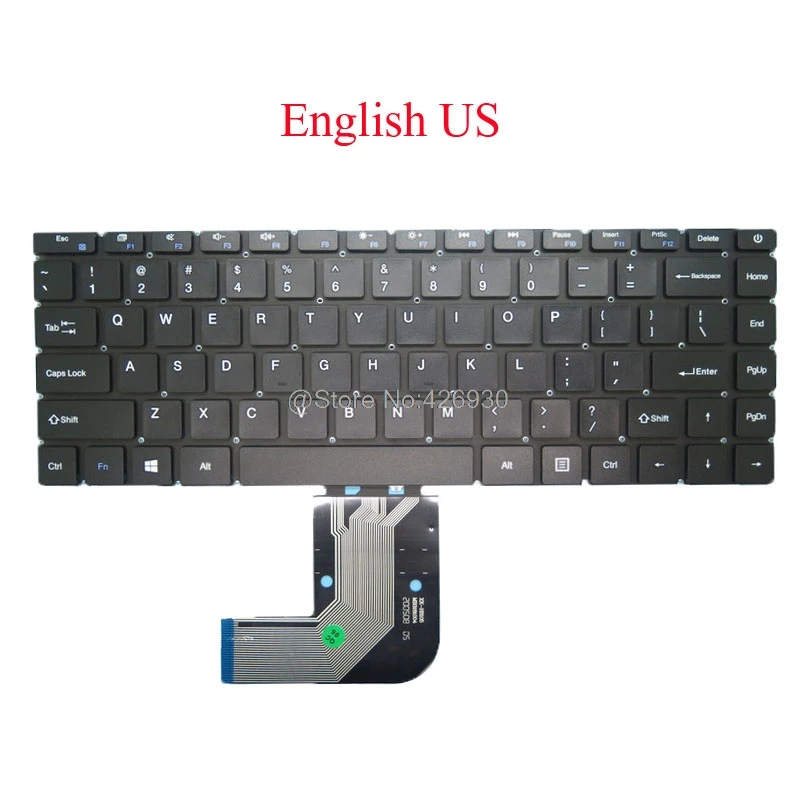 Клавиатура US RU для ноутбука Chuwi Herobook 14 1 CWI532 YMS 0177 B MB3181004 английский русский черный
