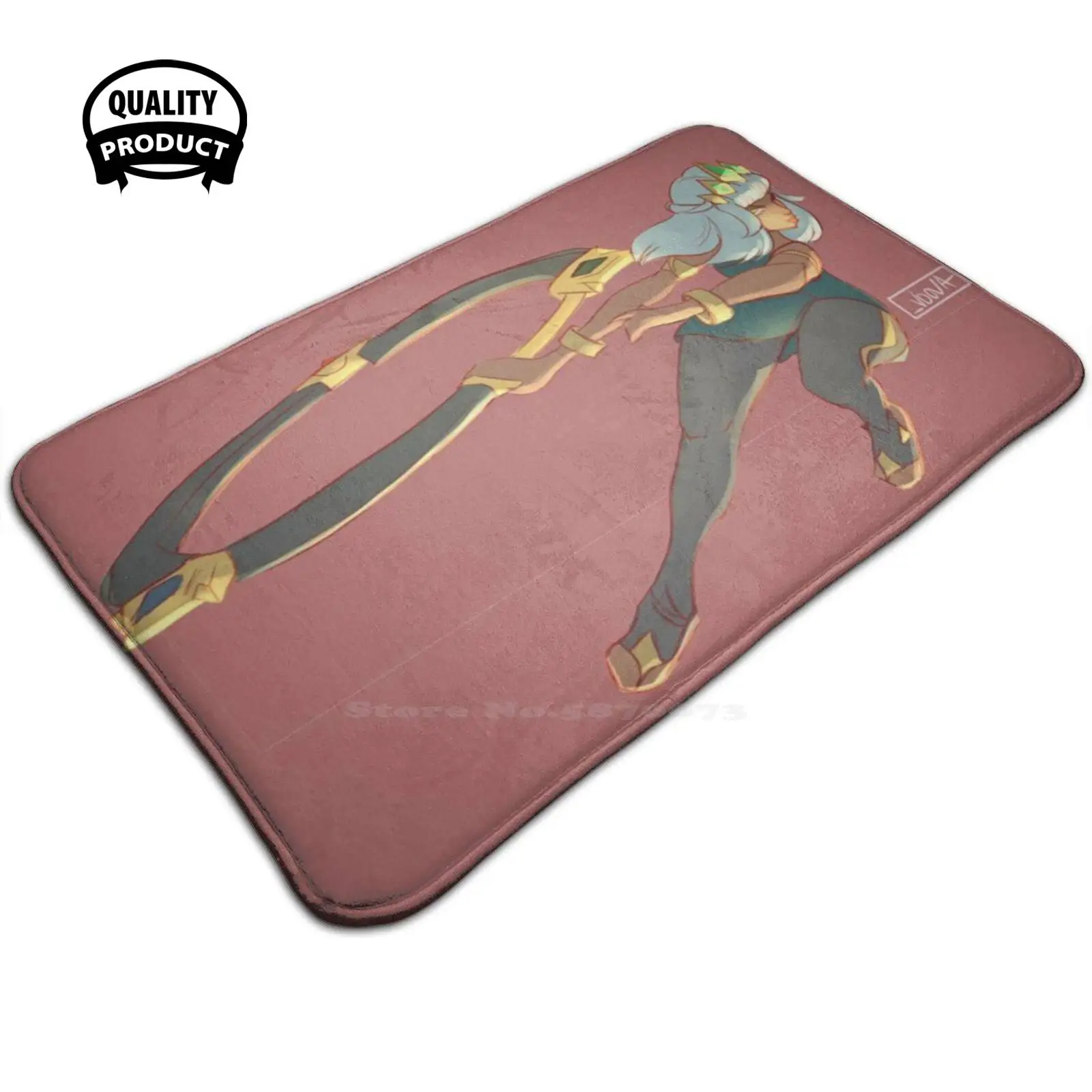 Qiyana Dash 3D Soft Non-Slip Mat Rug Carpet Foot Pad Midlaner Assassin Red Dynamic Cute Champion | Дом и сад