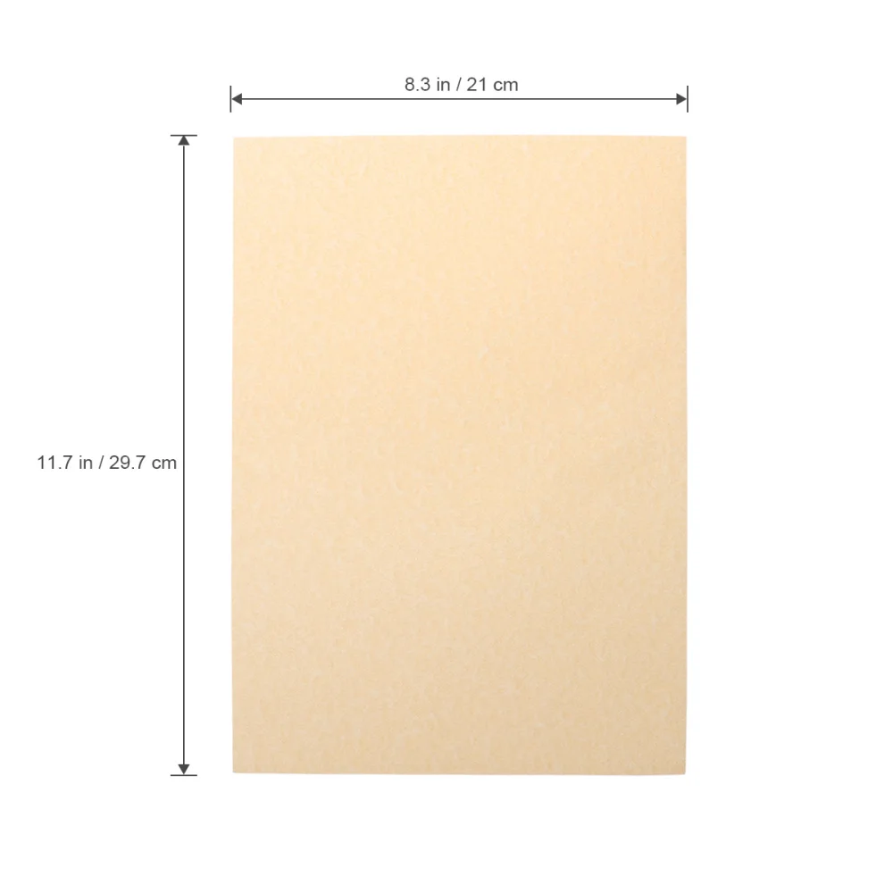 

50Pcs A4 Paper Sheets Parchment Retro Paper for Certificate and Diploma 90g (Light Brown)