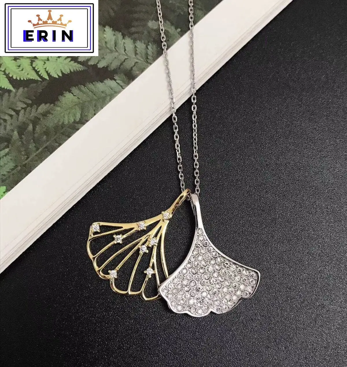 

ERIN High quality SWA, fashionable new Apricot Leaf double layer open type women's Necklace