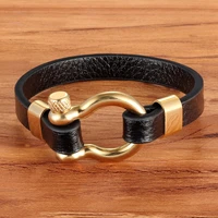 best selling new classic hip hop rock style geometric circle toggle clasps mens leather bracelet 19cm21cm size meaningful