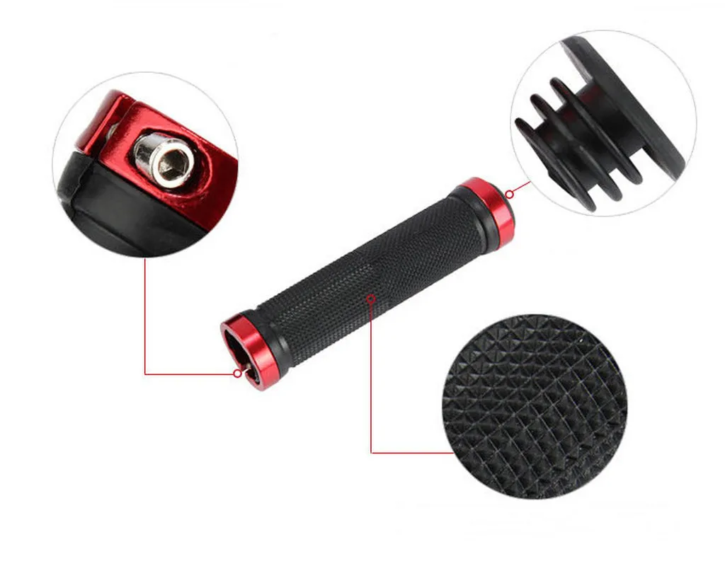 

1 Pair Bicycle Grips With Lock Rubber and Aluminium Alloy Non-Slip Straight Type Road Handle Bike bicycles Parts Bmx MTB Cuffs