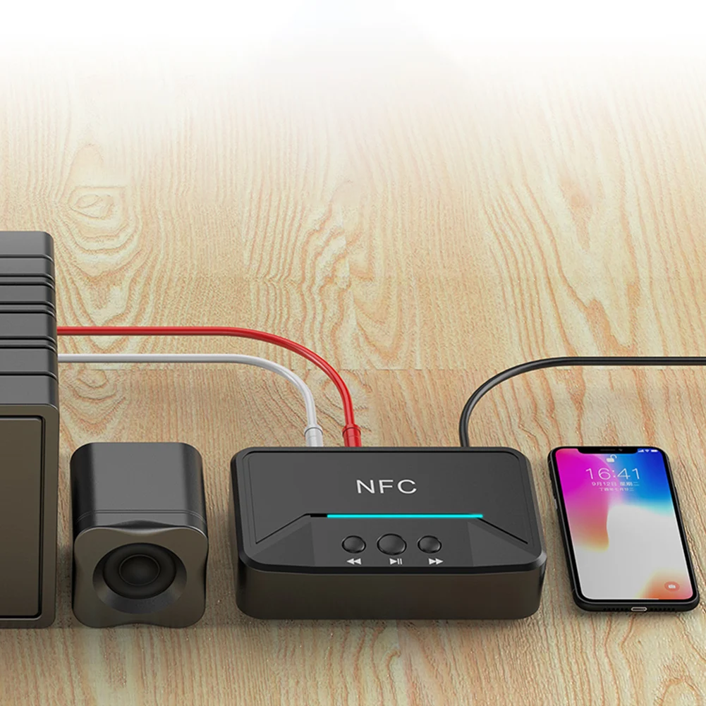 

Wireless Bluetooth NFC Receiver 5.0 AptX LL RCA 3.5mm Jack Aux Audio Adapter Long-Range Wireless Connection