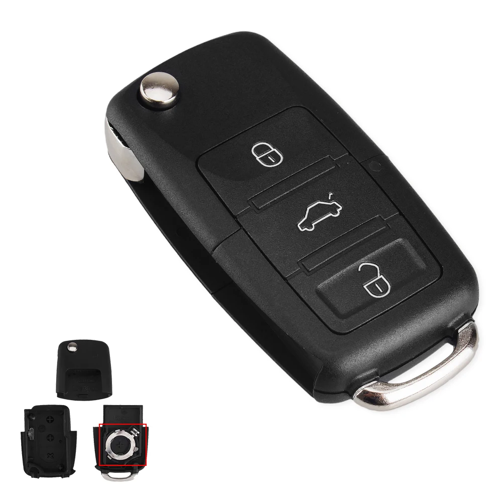 KEYYOU 20x Folding Car Remote Key Shell Case Fob For Volkswagen Vw Jetta Golf 4 6 Passat Beetle Polo Bora 3 Button | Автомобили и