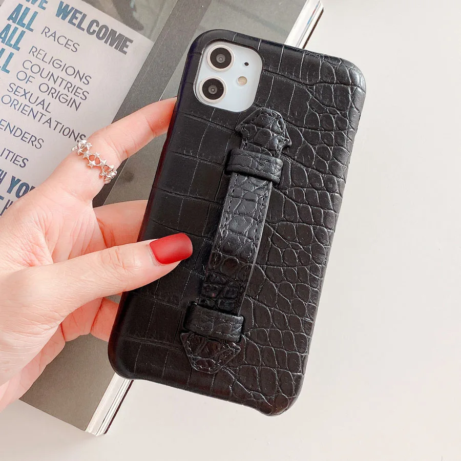 Black Роскошный чехол для телефона из искусственной кожи с подставкой для iPhone 11 Pro Xs Max X с узором «крокодиловая Змея», жесткая задняя крышка для iPhone 6, 6s, 7, 8 Plus, Xr - Цвет: Black