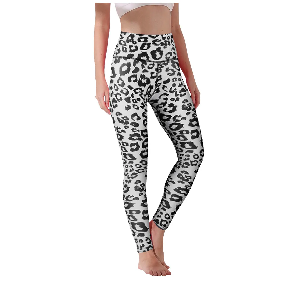 

Workout Gym Leggings Women Sport Pants Hip High Waist Leopard Print Exercise Running Yoga Pants Ladies Sportwear mallas mujer