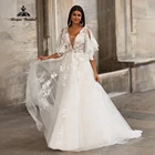 Женское свадебное платье It's yiiya, белое кружевное платье в стиле бохо с V-образным вырезом и рукавом летучая мышь на лето 2022