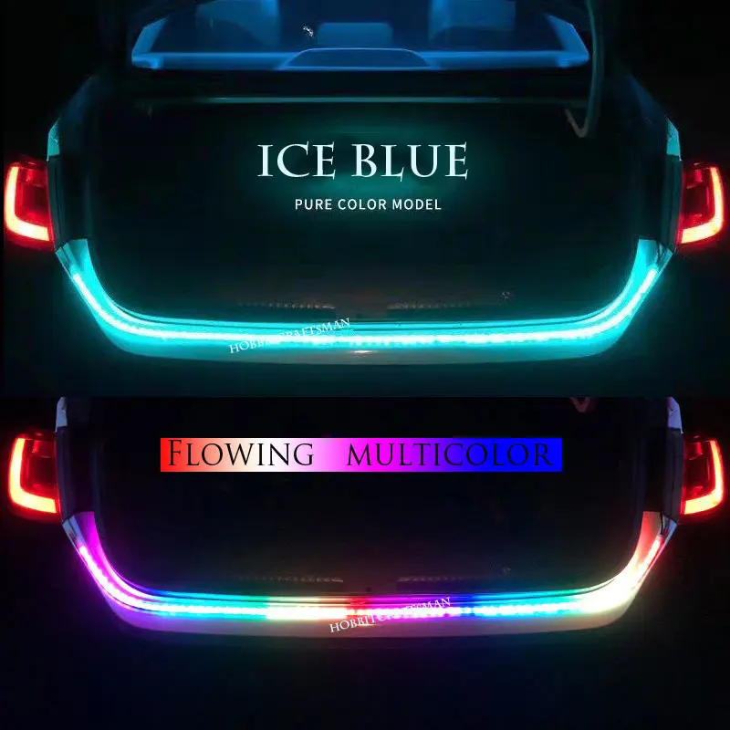 

Dynamic Colorful Led Light Car Rear Trunk Tail Flowing Multicolor Reverse Warning LempStrip 12v Brake Follow Turn Signal Lamp