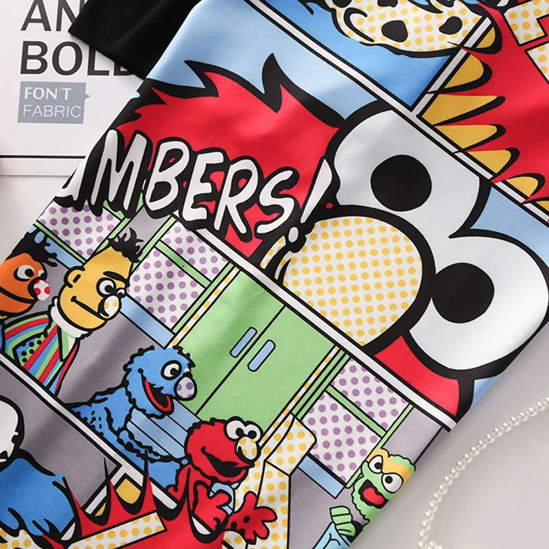 Юбка карандаш женская с высокой талией облегающая эластичная юбка мультяшным