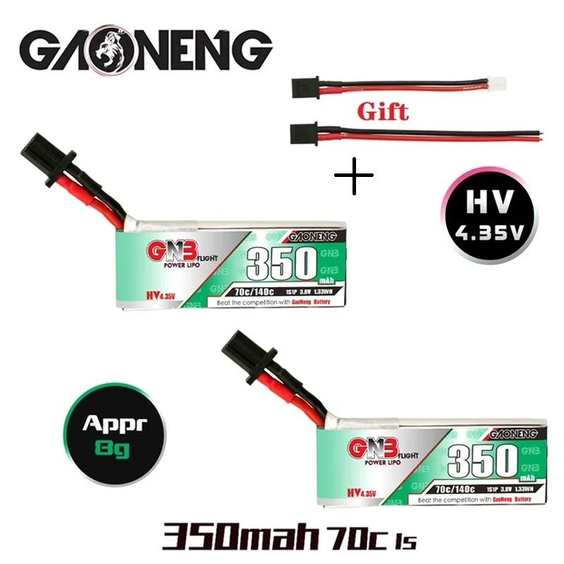 

2/4/6/8 шт. GNB 3,8 в 350 мАч 70C 1S HV литий-полимерный аккумулятор с разъемом GNB27 для радиоуправляемого гоночного дрона аксессуары для самостоятельной...