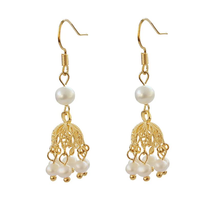 

Blucome 2021Freshwater Pearl Vintage Dangle Earrings Chinese Lantern Shape for Girls Women Formal Informal Occasions Jewelry
