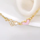 Ожерелье с подвеской в виде сердца персикового цвета