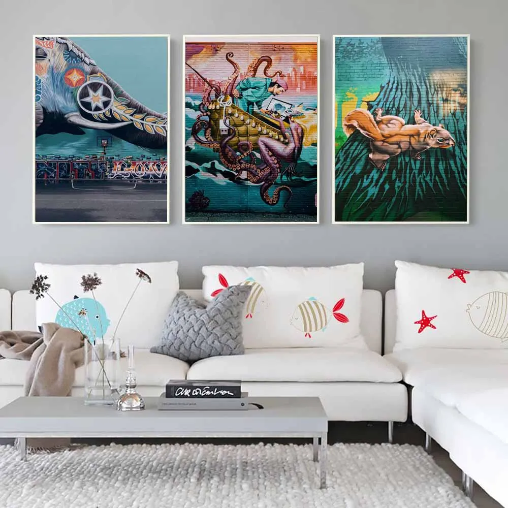 Граффити Искусство Настенная живопись уличная культура холст слон белка бабочка