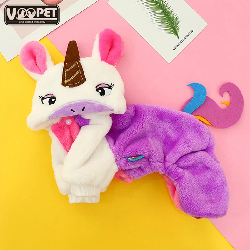 

Unicorn Pet Clothes Rainbow Unicorn Dog Cat Overalls Dog Clothes Teddy French Bulldog Chihuahua Puppy Fall Winter Cat Clothing