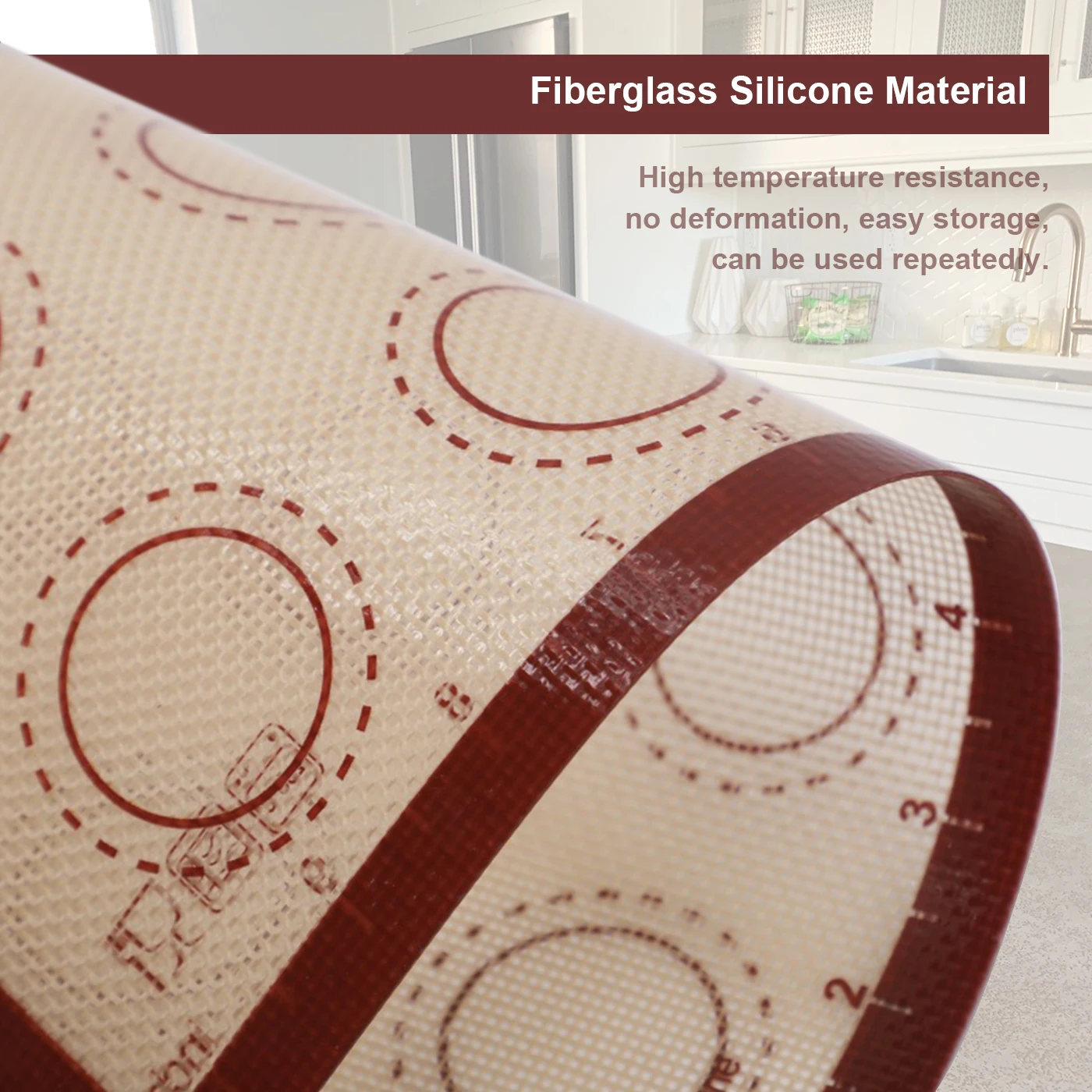 Силиконовый коврик для выпечки посуда не скользящая искусственная кожа