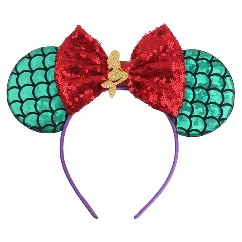 headband 1 3," Русалка Минни ободок с мышиными ушками Блестки для волос повязка для волос с бантом DIY Девушки аксессуары для волос для детей модный Косплей-повязка на волосы - Цвет: headband 1