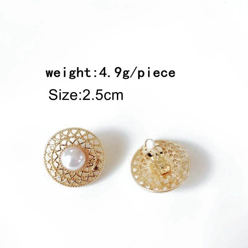 Белые серьги клипсы с имитацией жемчуга геометрической глазури металлические