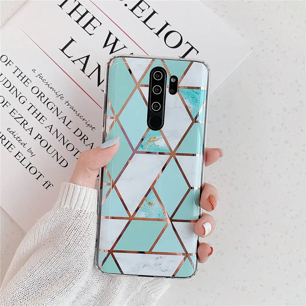 Чехол для телефона с геометрическим мраморным покрытием, чехол s для Xiaomi Redmi Note 7 8 6 5 Pro, чехол, мягкий силиконовый чехол из ТПУ