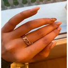 Шикарное кольцо в форме цепи золотого цвета шириной 7 мм для унисекс, винтажное готическое массивное кольцо средней длины, антикварный ювелирный аксессуар