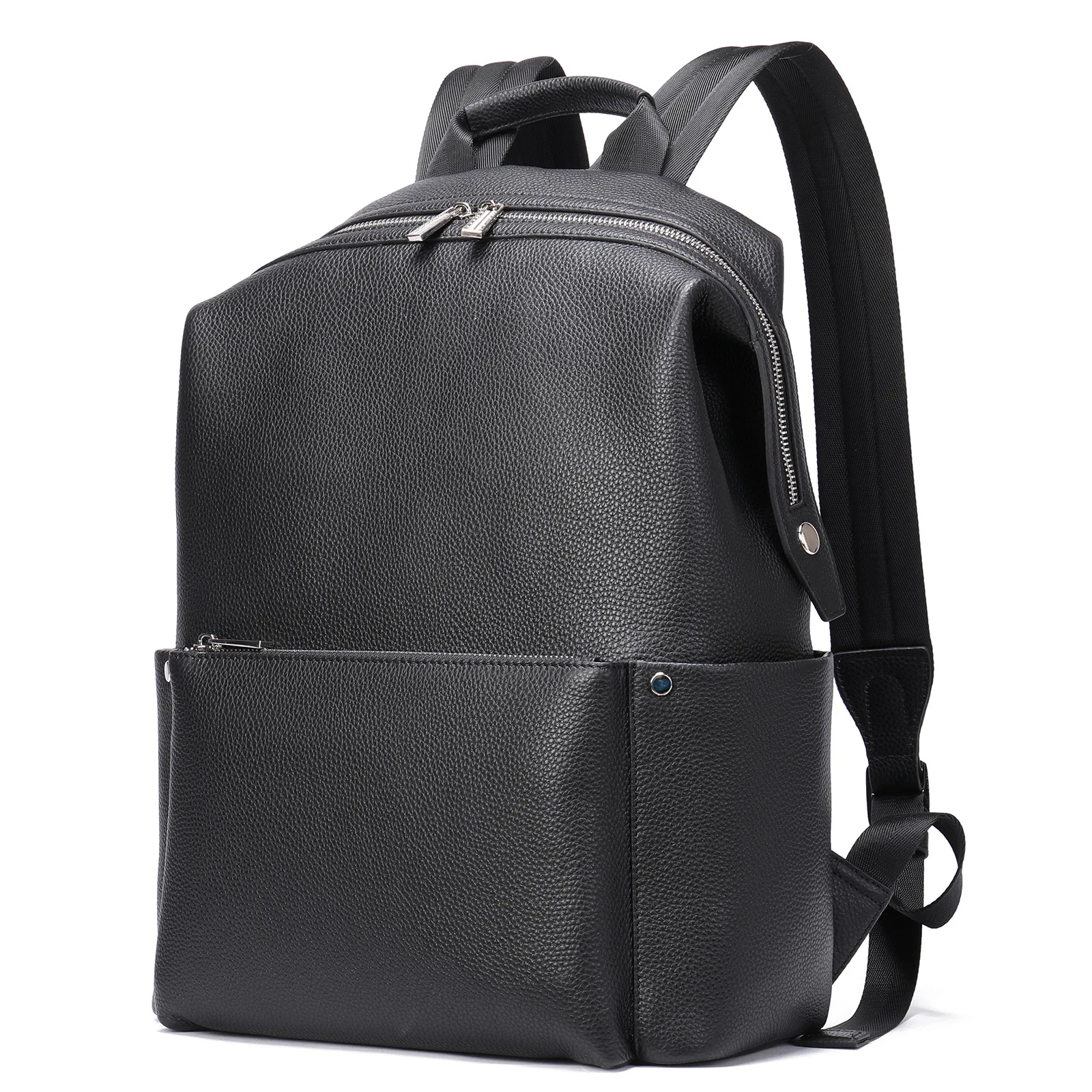 

Women Book School Business Travel Student Backpack Bag Lady Fashion Backpacks Genuine Leather Black Casual Brand Designer