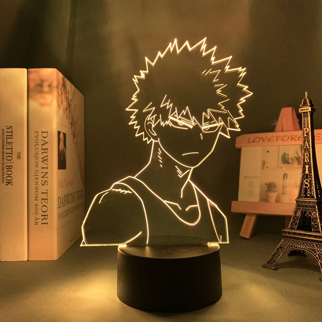 

3d Led Night Light Anime My Hero Academia Katsuki Bakugo Table Lamp for Bedroom Decor Birthday Gift Manga Gadget Lamp