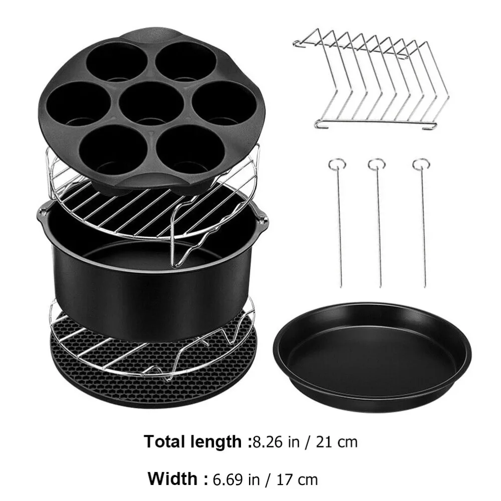 

1 Set of Air Fryer Accessories Barbecue Party Cooking Set Kitchen Set (Black)