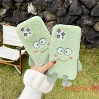 3d cute cartoon hairy phone case for oppo reno 6z 5z 2z 6 5 4 pro a5 a9 a53 2020 a16 realme8 8i c21 c15 c12 c11 warm plush cover