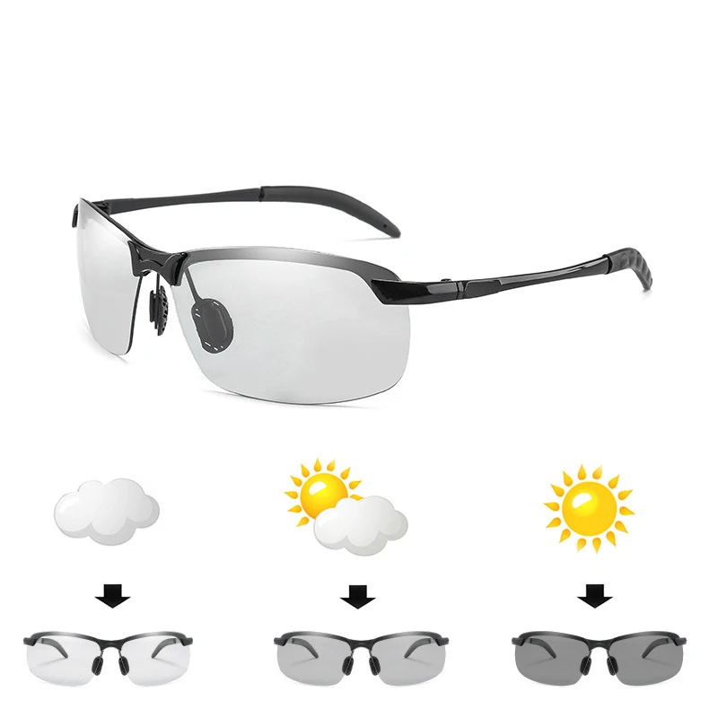 

NEW Classic Photochromic Polarized Sunglasses Men Brand Designer Outdoor Driving Safty Sun glasses Male Goggles UV400