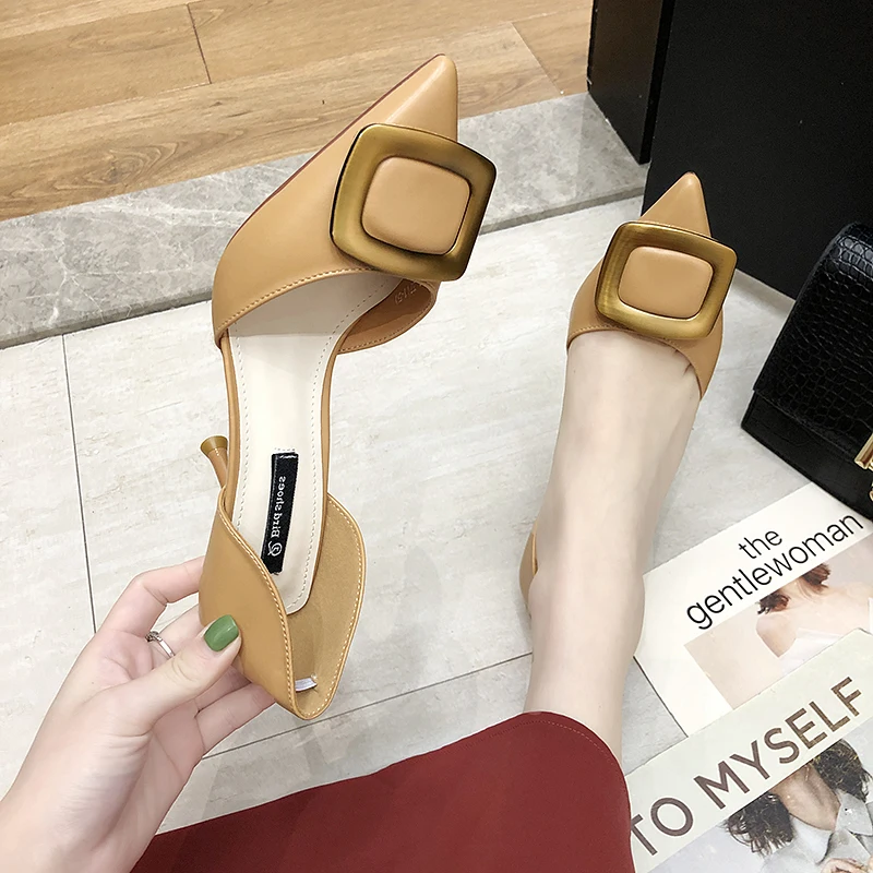 Женские туфли на высоком каблуке лодочки с закрытым острым носком элегантные