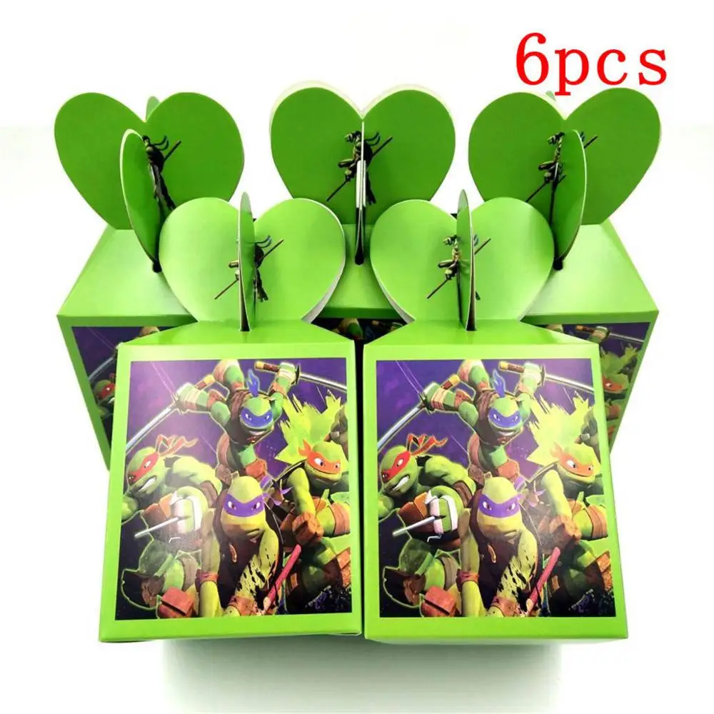 6pc Candy Box 20 шт./набор, подростковые вечерние салфетки с изображением черепашек-ниндзя, украшения для мальчиков и принадлежности для дня рождения - Цвет: 6pc Candy Box