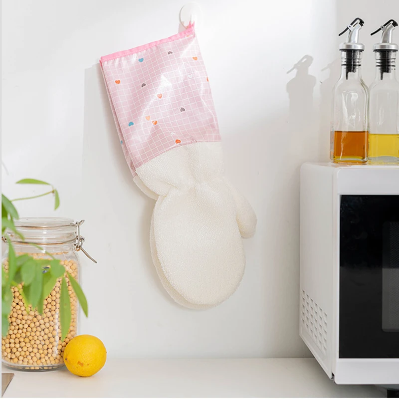 

Kitchen Dishwashing Gloves Bamboo Fiber Degreasing Plus Velvet Thickening Cleaning Housework Lengthening HFD889