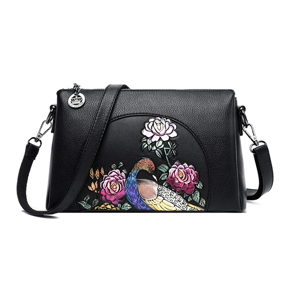 Crane bird Китайский стиль моды Sac основные роскошные сумки дизайнерские Цветочные женские сумки на плечо женские сумки через плечо для женщин Bolsa - Цвет: Crane bird